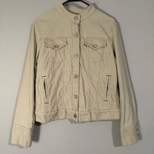 GAP Vintage 2003 Y2K Cream Corduroy Snap Button Jacket M